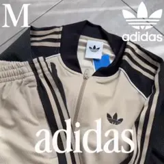 新品M⭐️adidas ルーズメッシュ トラックトップ ベージュ Reeechan