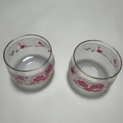 花柄ガラスグラス 2個セット