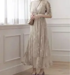 GRL [mb1109] 結婚式ワンピース　レースワンピース　結婚式お呼ばれ　M