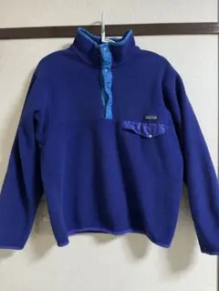 90s patagonia スナップTフリースジャケット 青紫　ビンテージ