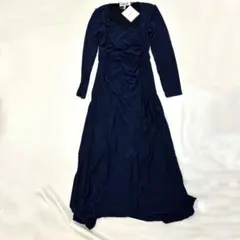 未使用 ダイアンフォンファステンバーグ ロングドレス ラメ ネイビー M 希少のサムネイル