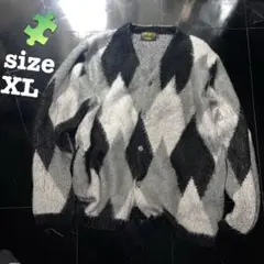 UNIVERD72 ダイヤモンドパターン カーディガン XL