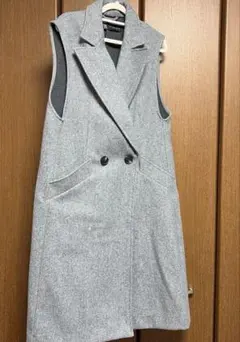 ZARA ロングベスト グレー XS