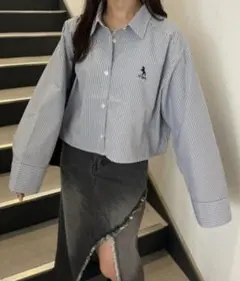 ワンポイント刺繍 ショートシャツ