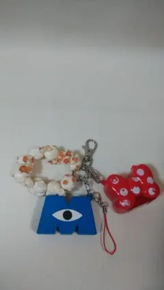 Disney/Pixar 目のあるMキーホルダー ミニーマウス風 ポップコーン