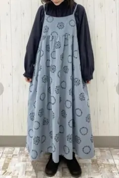 Samansa Mos2 フロッキー花柄プリントキャミワンピース