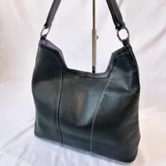 美品】ツチヤカバン ハンドバッグ ワンショルダー シボ革 ステッチ