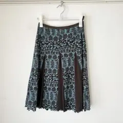 フレアスカート 青と茶色 花柄 未使用 スマートピンク smart pink