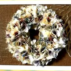 和風　着物リメイク　ファブリックリース