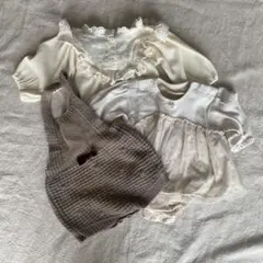 ベビー服70 ロンパース4点セット　サロペット　くすみカラー　２枚目に1着追加