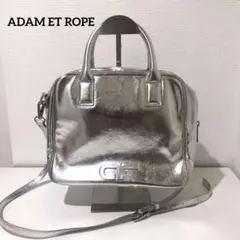 アダムエロペ ADAM ET ROPE' ロゴボストンバッグ　シルバー色