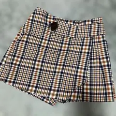 ZARA チェック柄 プリーツ　スカートパンツ　140
