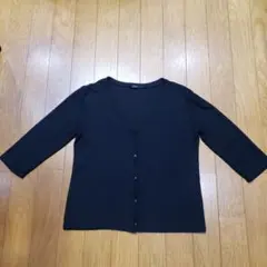 ❤LURE/クロスプラス❤Vネックカーディガン黒 レーヨン&ポリエス/サイズLL
