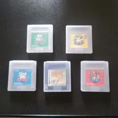 ゲームボーイソフトまとめ売り5種ポケットモンスター、赤、青、黄、緑、金