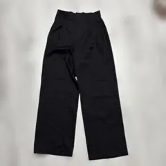 GU 黒 ワイドパンツ 100%コットン