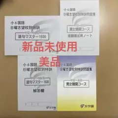 小6国語 日曜志望校特訓問題集 男女難関 コース 語句マスター1500