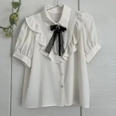 INGNIイング⭐︎半袖ブラウス黒リボン付き