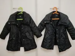 COMME CA ISM ブラックダウンコート 110　2枚セット【双子ちゃん】