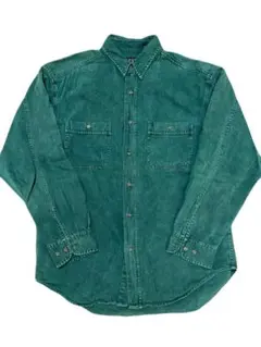 old gap 90s green デニムシャツ 後染め