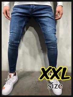 デニム　XXL インディゴ　スキニー　ボトムス　ストレッチ　パンツ
