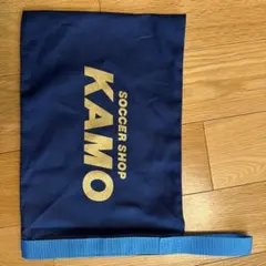 KAMO シューズケース ネイビー ゴールドロゴ　キッズ用