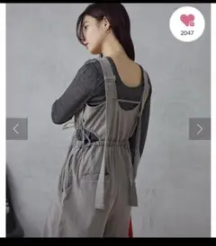 kastane カスタネ　カットアウトシャーリングデニムサロペット