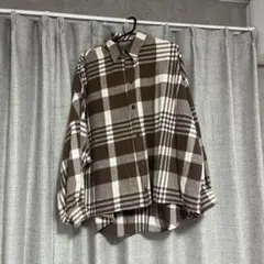 RODEO CROWNSブラウンチェック柄厚手長袖シャツ