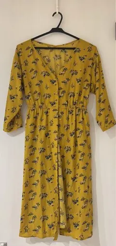 one way ワンウェイ 花柄シャツ ワンピース イエロー2way チュニック