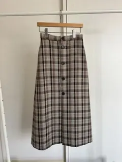 AURALEE CHECK SKIRT / チェック柄フレアスカート