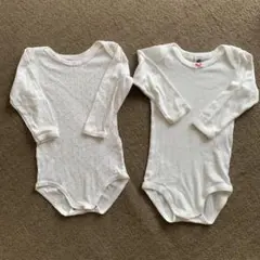 プチバトー　ベビー長袖ボディスーツ　12m/74cm 2枚セット