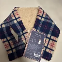 フリースネックウォーマー（紺とピンクのチェック）