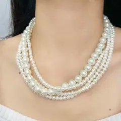 パール調 ネックレス 上品 華やか 結婚式 二次会 パーティー フォーマル