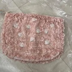 新品 ピンク レース ポーチ 中型