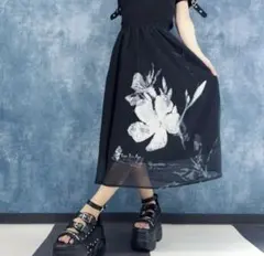 NieR SHEER LONG SKIRT【夾竹桃】