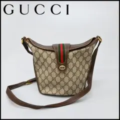 47998★年 グッチ ショルダーバッグ GG柄 シェリーライン