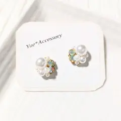 S-92　ハンドメイド☆ビジューピアス／イヤリング