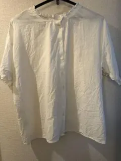 サマンサモスモス スカラップフリル前後２ＷＡＹブラウス オフホワイト