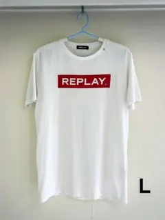 REPLAY ボックスロゴ Tシャツ ホワイト Lサイズ美品✨のサムネイル