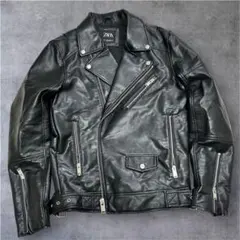 ZARA ザラ ダブルライダースジャケット 黒 M フェイクレザー