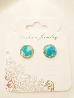 メタルフープ×天然石ピアス(カヤナイト)