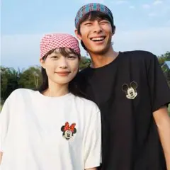 一度も使用していない ミッキー＆ミニー プリント 半袖 T シャツ BX134