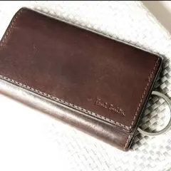 【美品】【カメラ刻印】ポールスミス キーケース マルチストライプ　ブラウン　希少