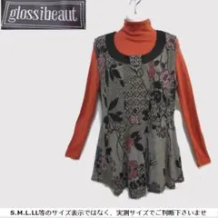 m16960・値下★glossibeaut★ベストチュニック・イラスト的花柄