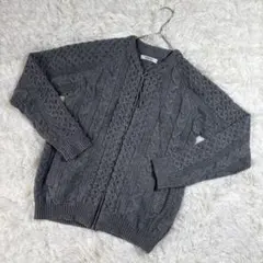 NAVAL グレー ケーブルニットカーディガン Mサイズ　レディース　トップス