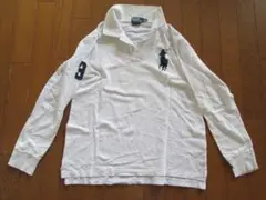 by Ralph Lauren ホワイト長袖ポロシャツ L表示大イニシャル