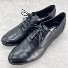 【美品】ルカグロッシ　レースアップシューズ　黒　レザー　23.5 ビブラムソール