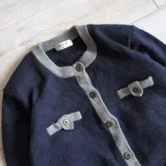 90s vintage ニットカーディガン 飾りボタン レトロ クラシカル