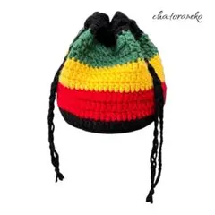 【かとちゃん様オーダーメイド】ラスタカラーレゲエボブマーリー巾着麻CBD