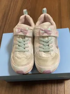 匿名配送　LUVRUS キッズスニーカー ホワイト/ピンク　２１.０E E