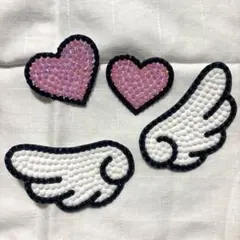 うちわデコ デコうちわ デコパーツ　ピンク　羽　ハート